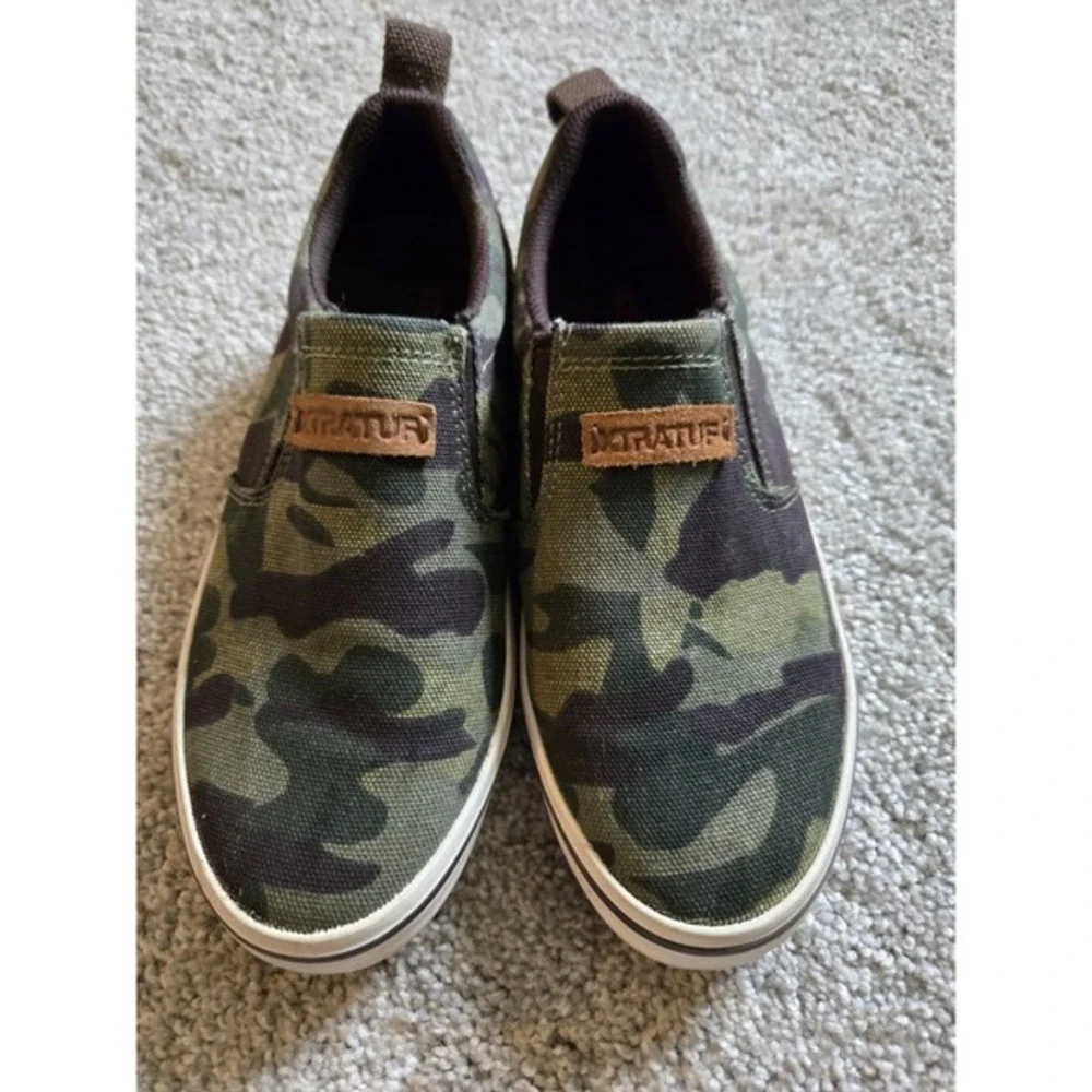 XTRATUF Womens Canvas Sharkbyte‎ Deck Shoe Camo SZ 7 XSB-CAM